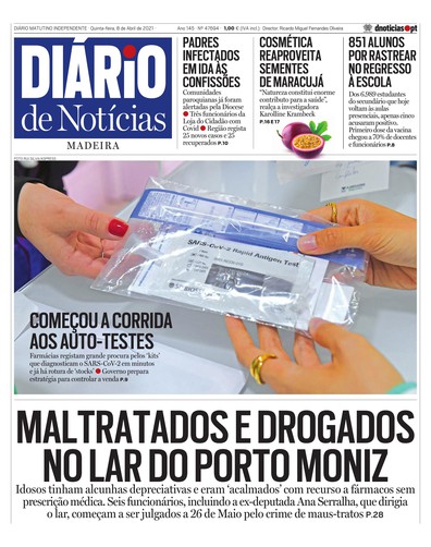Edição do dia 8 Abril 2021 da pubicação Diário de Notícias