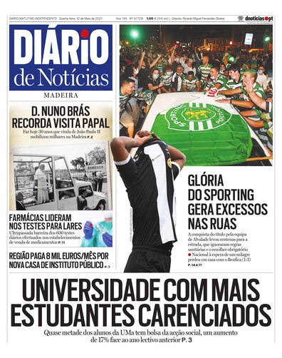 Edição do dia 12 Maio 2021 da pubicação Diário de Notícias