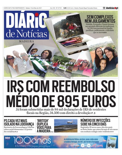 Edição do dia 15 Maio 2021 da pubicação Diário de Notícias