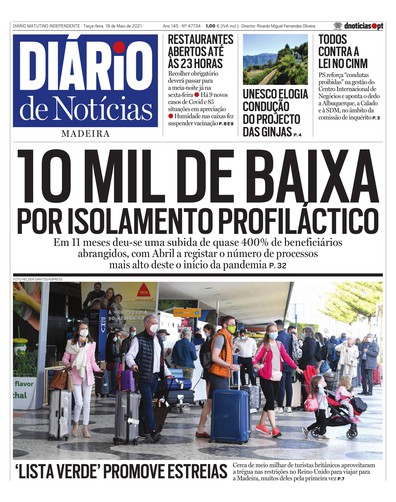 Edição do dia 18 Maio 2021 da pubicação Diário de Notícias
