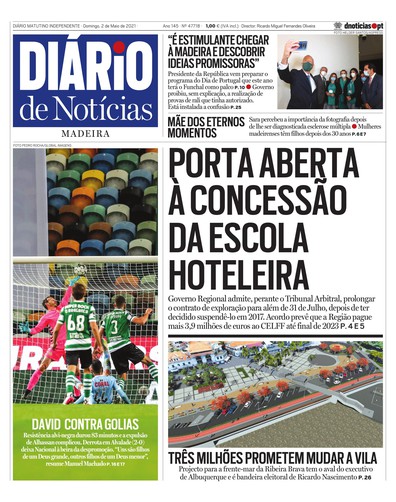 Edição do dia 2 Maio 2021 da pubicação Diário de Notícias