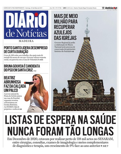 Edição do dia 23 Maio 2021 da pubicação Diário de Notícias