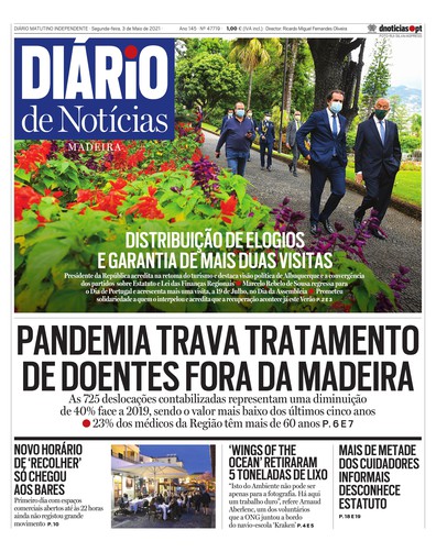 Edição do dia 3 Maio 2021 da pubicação Diário de Notícias