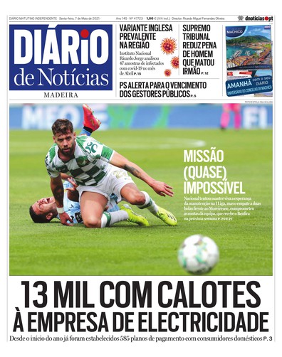 Edição do dia 7 Maio 2021 da pubicação Diário de Notícias