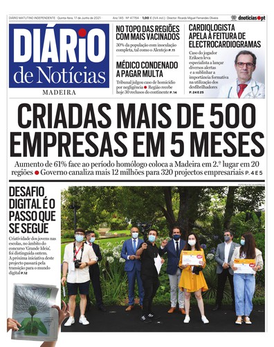 Edição do dia 17 Junho 2021 da pubicação Diário de Notícias