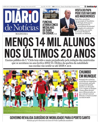 Edição do dia 20 Junho 2021 da pubicação Diário de Notícias