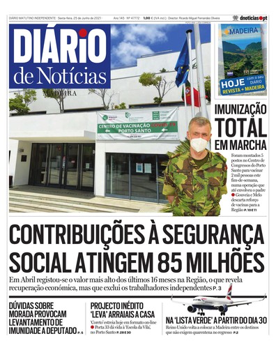 Edição do dia 25 Junho 2021 da pubicação Diário de Notícias