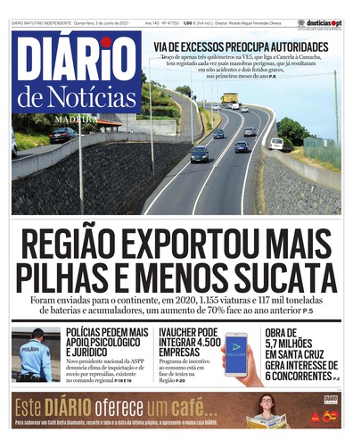 Edição do dia 3 Junho 2021 da pubicação Diário de Notícias