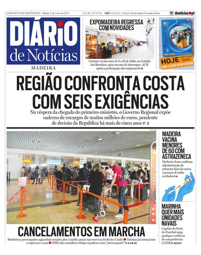 Edição do dia 5 Junho 2021 da pubicação Diário de Notícias