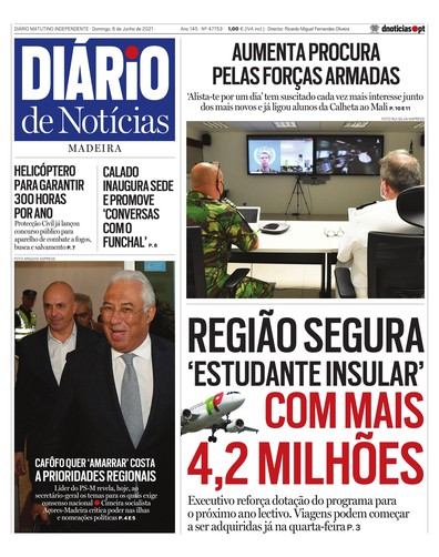 Edição do dia 6 Junho 2021 da pubicação Diário de Notícias