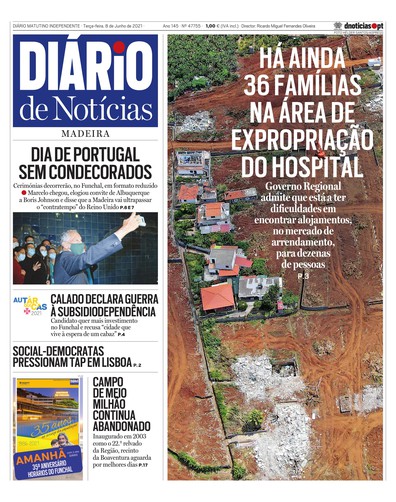 Edição do dia 8 Junho 2021 da pubicação Diário de Notícias
