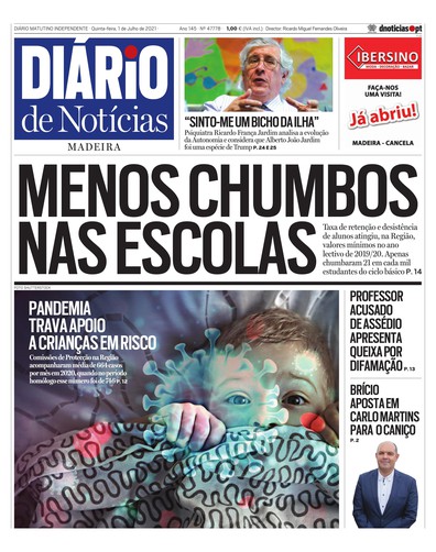 Edição do dia 1 Julho 2021 da pubicação Diário de Notícias