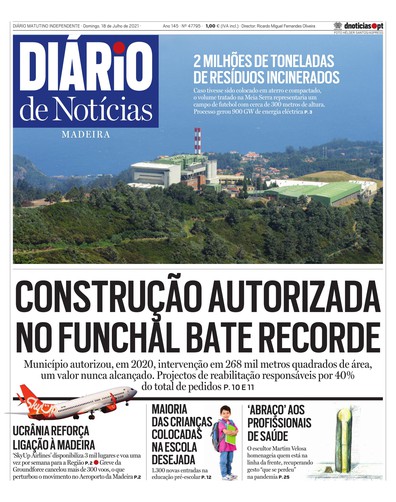 Edição do dia 18 Julho 2021 da pubicação Diário de Notícias