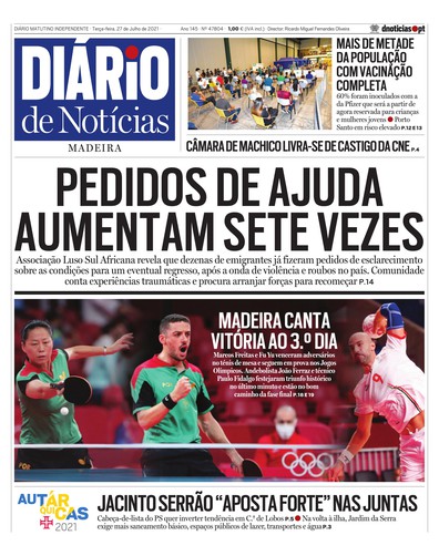 Edição do dia 27 Julho 2021 da pubicação Diário de Notícias