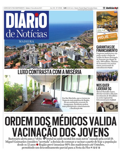 Edição do dia 31 Julho 2021 da pubicação Diário de Notícias