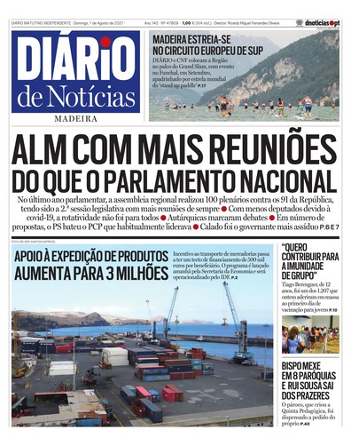 Edição do dia 1 Agosto 2021 da pubicação Diário de Notícias