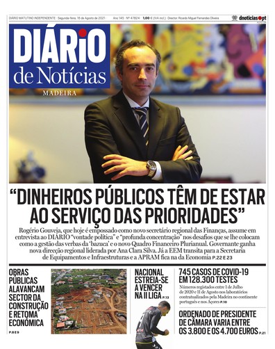 Edição do dia 16 Agosto 2021 da pubicação Diário de Notícias