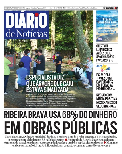 Edição do dia 2 Agosto 2021 da pubicação Diário de Notícias