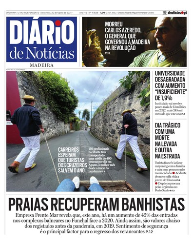 Edição do dia 20 Agosto 2021 da pubicação Diário de Notícias