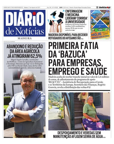 Edição do dia 21 Agosto 2021 da pubicação Diário de Notícias