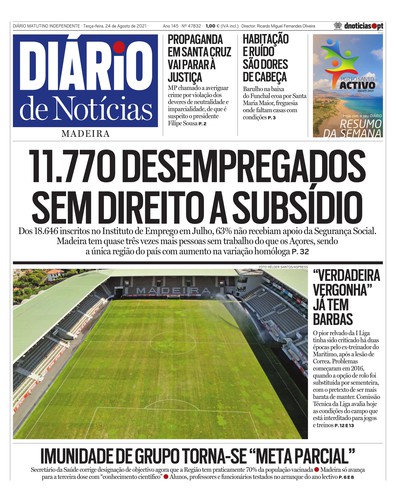 Edição do dia 24 Agosto 2021 da pubicação Diário de Notícias