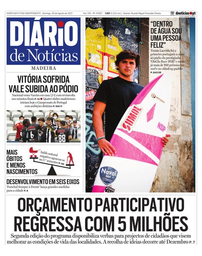 Edição do dia 29 Agosto 2021 da pubicação Diário de Notícias