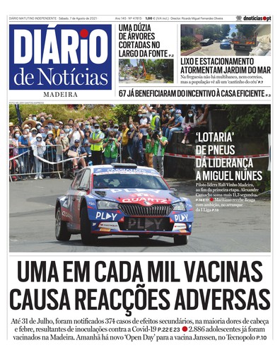 Edição do dia 7 Agosto 2021 da pubicação Diário de Notícias
