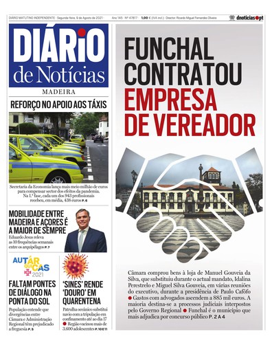 Edição do dia 9 Agosto 2021 da pubicação Diário de Notícias