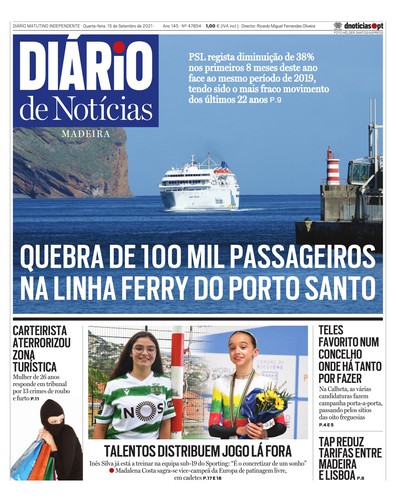 Edição do dia 15 Setembro 2021 da pubicação Diário de Notícias