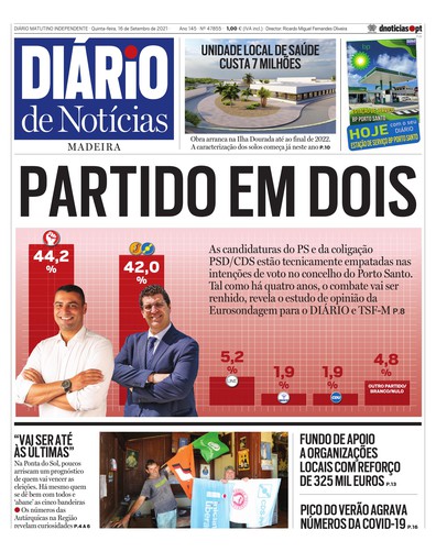 Edição do dia 16 Setembro 2021 da pubicação Diário de Notícias