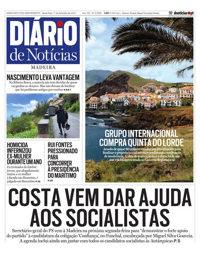 Edição do dia 17 Setembro 2021 da pubicação Diário de Notícias