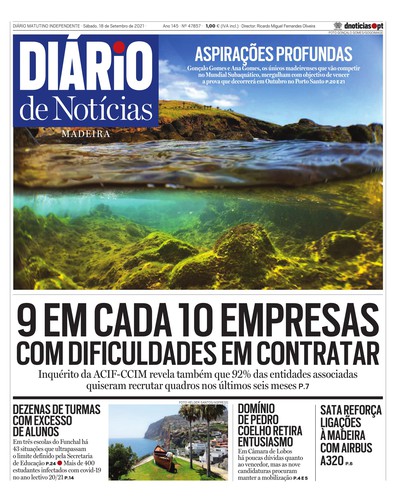 Edição do dia 18 Setembro 2021 da pubicação Diário de Notícias