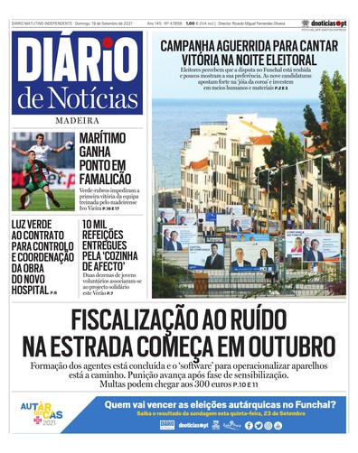Edição do dia 19 Setembro 2021 da pubicação Diário de Notícias