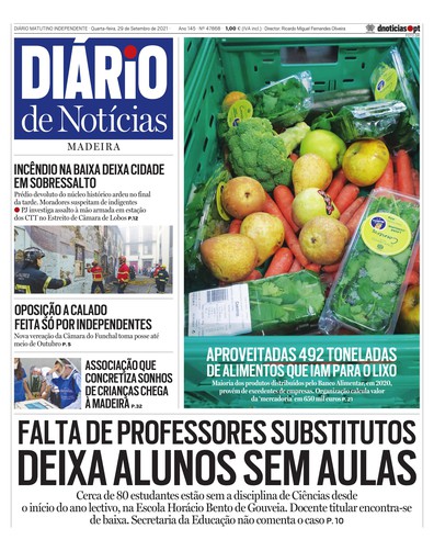 Edição do dia 29 Setembro 2021 da pubicação Diário de Notícias