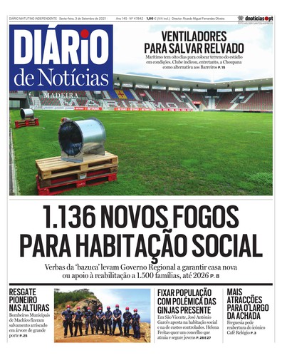 Edição do dia 3 Setembro 2021 da pubicação Diário de Notícias