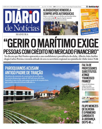 Edição do dia 30 Setembro 2021 da pubicação Diário de Notícias