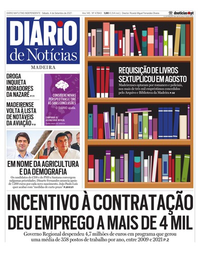 Edição do dia 4 Setembro 2021 da pubicação Diário de Notícias
