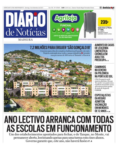 Edição do dia 5 Setembro 2021 da pubicação Diário de Notícias
