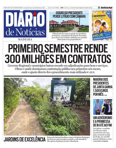 Edição do dia 6 Setembro 2021 da pubicação Diário de Notícias