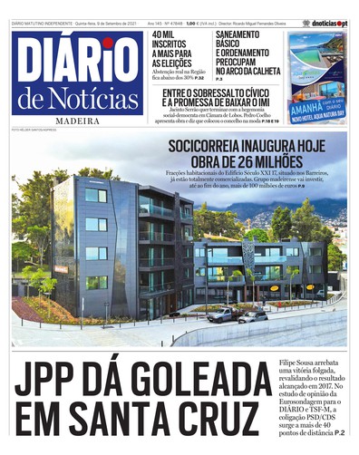 Edição do dia 9 Setembro 2021 da pubicação Diário de Notícias