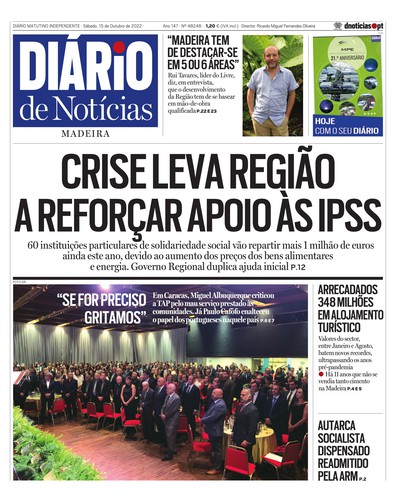Edição do dia 15 Outubro 2022 da pubicação Diário de Notícias