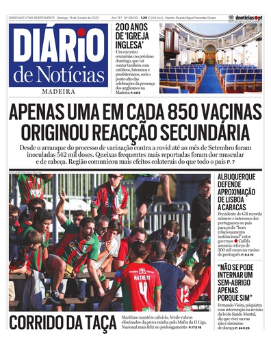 Edição do dia 16 Outubro 2022 da pubicação Diário de Notícias