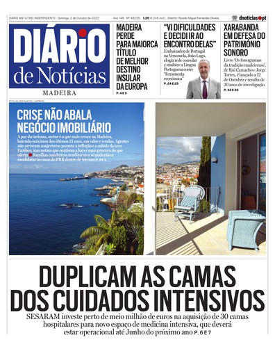 Edição do dia 2 Outubro 2022 da pubicação Diário de Notícias