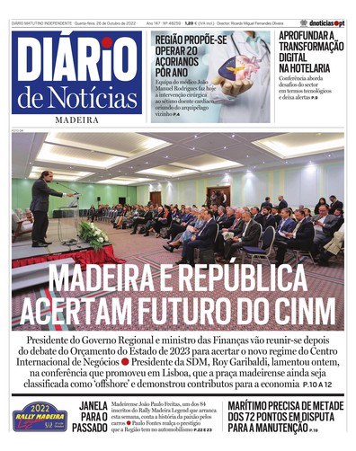 Edição do dia 26 Outubro 2022 da pubicação Diário de Notícias