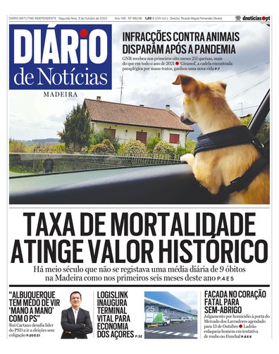 Edição do dia 3 Outubro 2022 da pubicação Diário de Notícias