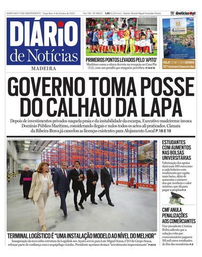 Edição do dia 4 Outubro 2022 da pubicação Diário de Notícias
