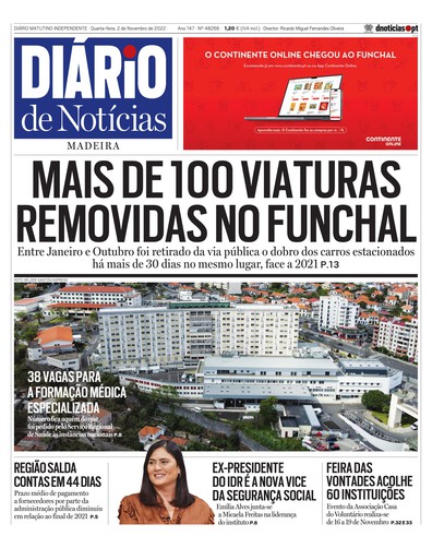 Edição do dia 2 Novembro 2022 da pubicação Diário de Notícias