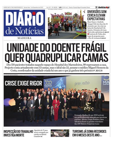 Edição do dia 1 Dezembro 2022 da pubicação Diário de Notícias