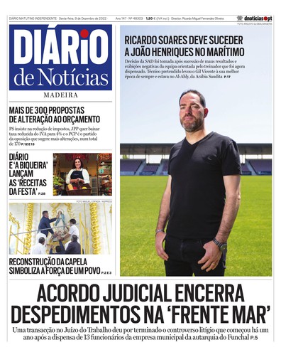 Edição do dia 9 Dezembro 2022 da pubicação Diário de Notícias