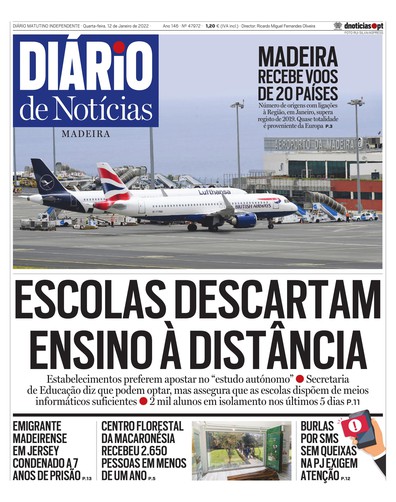 Edição do dia 12 Janeiro 2022 da pubicação Diário de Notícias
